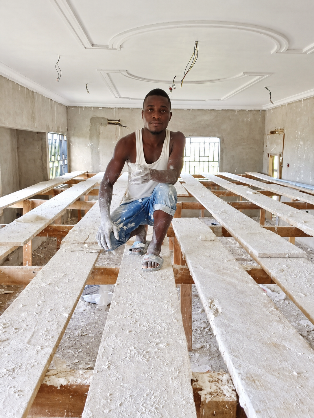 POP ceiling and moulding work in progress by Mr. Felix