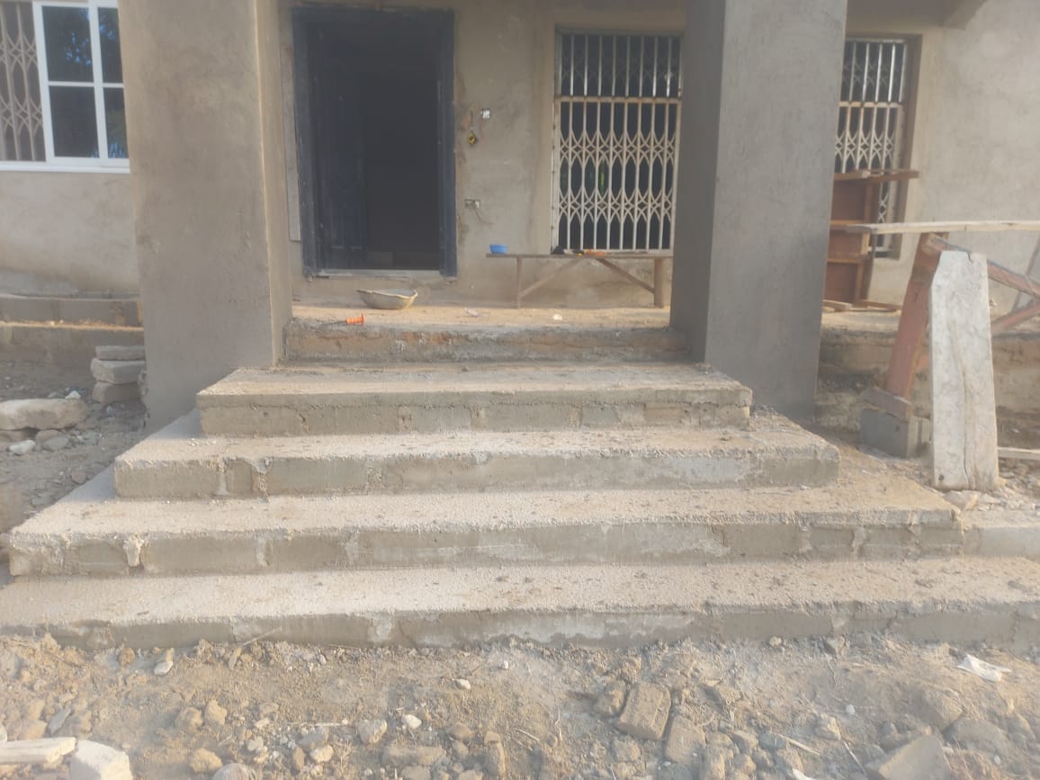 Steps under construction — masonry and construction work by Mr. Aziz Adbul